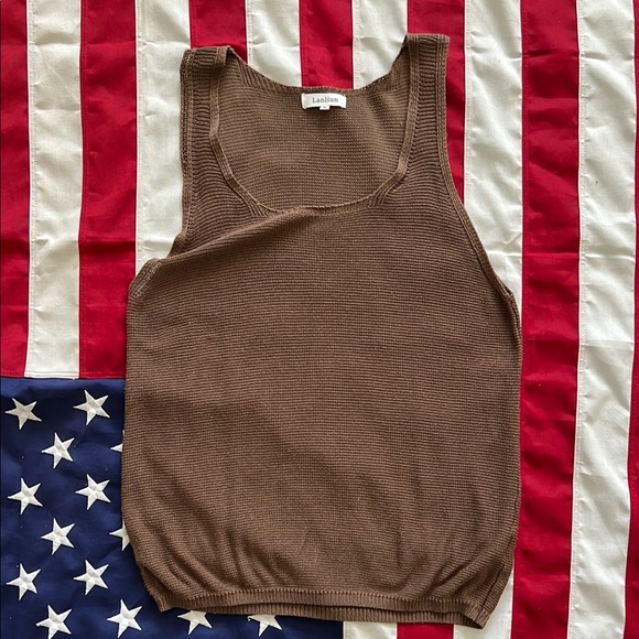 Lanliun Other - Brown Knit Tank Top